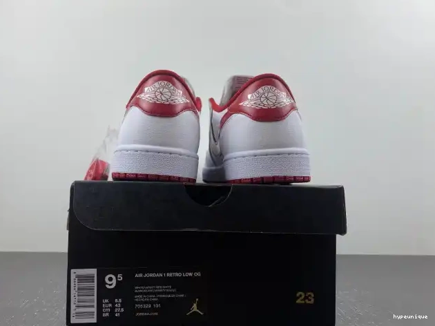 HYPE Low Red Jordan Varsity 1 705329-101 White Retro 0518